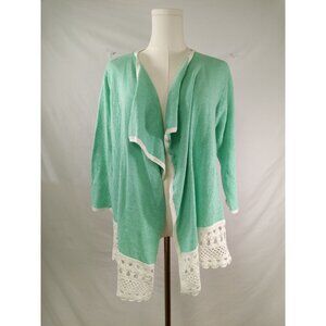Liz Claiborne Women's Mint Green Knit Cardigan Size Small